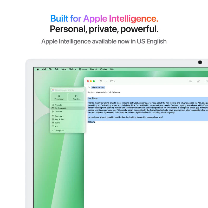24-inch iMac with Retina 4.5K display: Apple M4 chip with 8‑core CPU and 8‑core GPU, 16GB, 256GB SSD - Green [MWUE3ZP/A] - Image 5