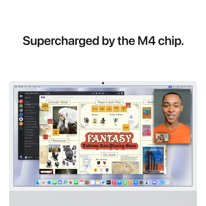 24-inch iMac with Retina 4.5K display, Nano-texture glass: Apple M4 chip with 10‑core CPU and 10‑core GPU, 256GB SSD, 16GB - Silver [MD3H4ZP/A] - Image 6