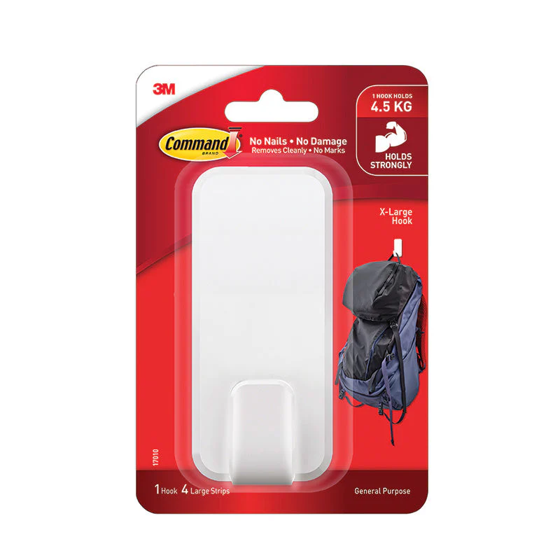 3M Command X-Large Utility Hook (White)