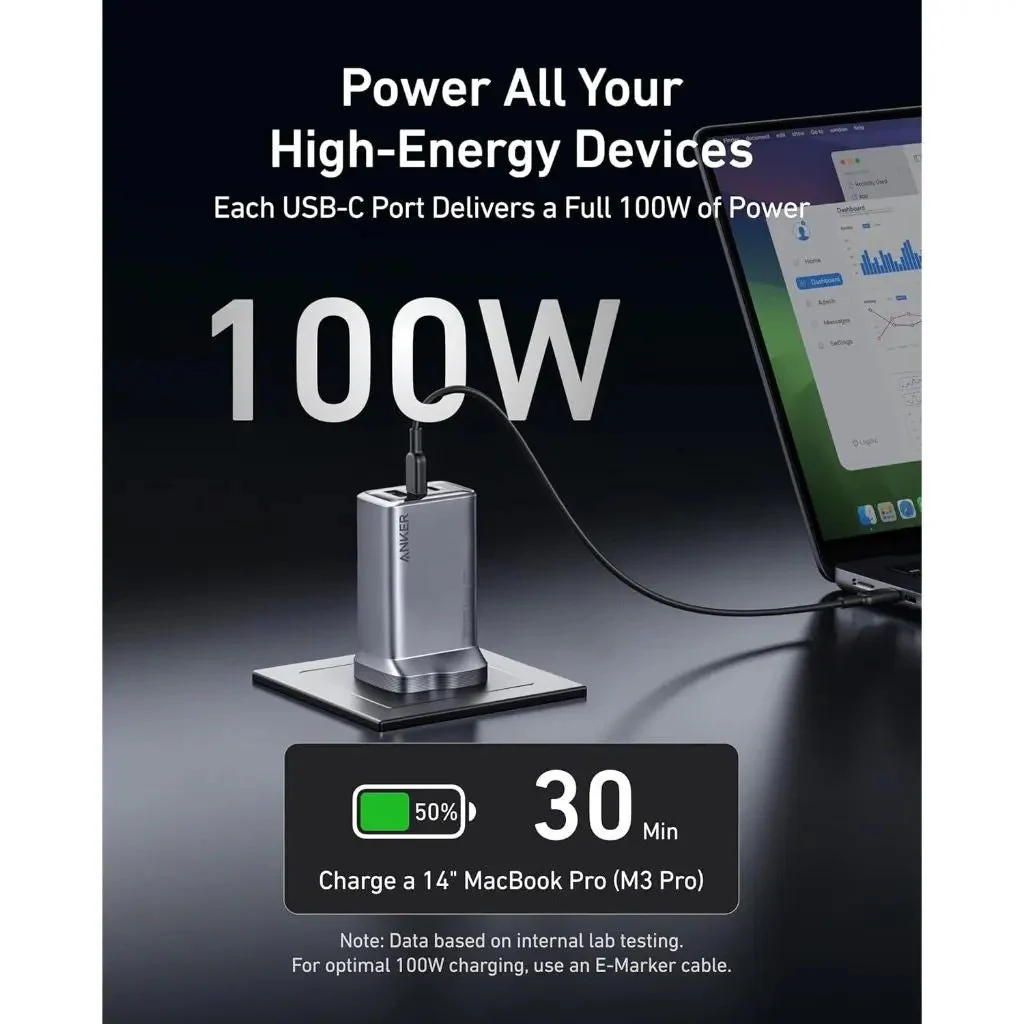 Anker A2688241 Prime Charger 100W USB C Foldable Charger 3-Port GaN - Image 2
