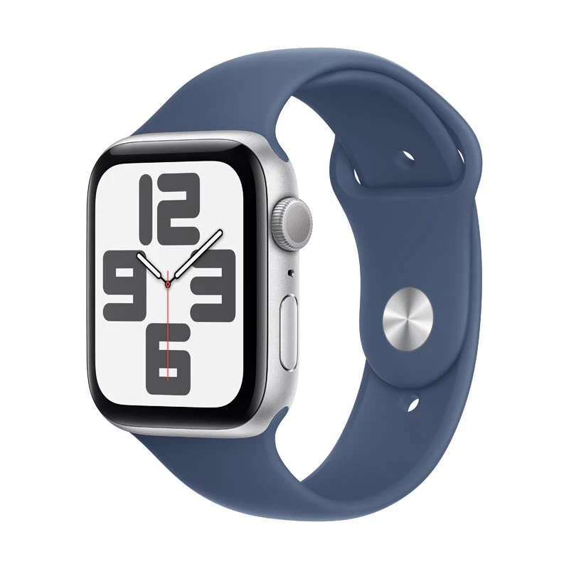 Apple Watch SE GPS 44mm Silver Aluminium Case with Denim Sport Band M/L - Image 3