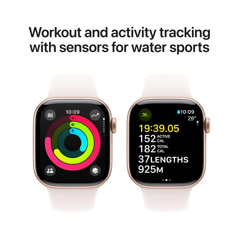 Apple Watch Series 10 GPS 42mm Rose Gold Aluminium Case with Light Blush Sport Band S/M - Image 6