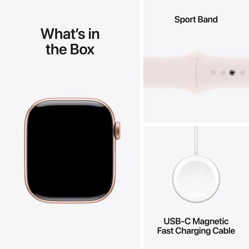 Apple Watch Series 10 GPS 42mm Rose Gold Aluminium Case with Light Blush Sport Band S/M - Image 8