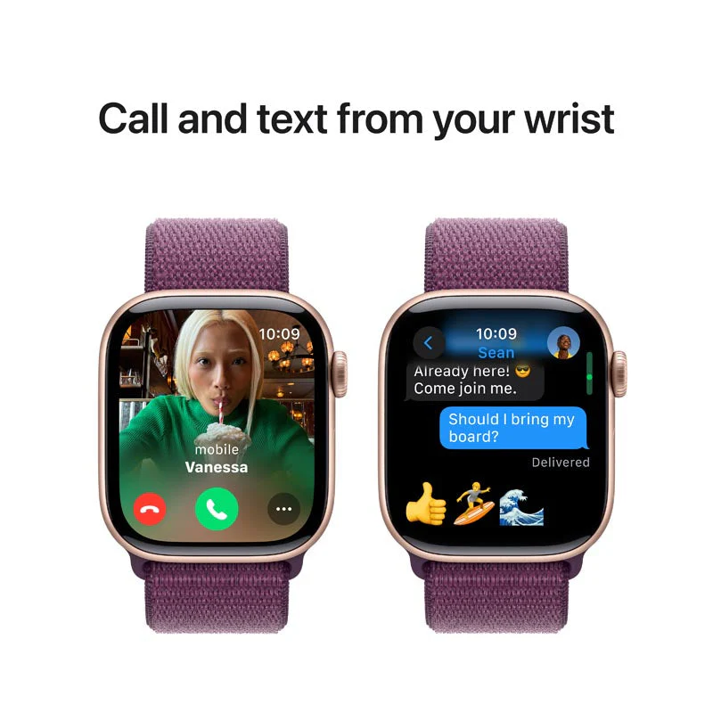 Apple Watch Series 10 GPS 42mm Rose Gold Aluminium Case with Plum Sport Loop - Image 3