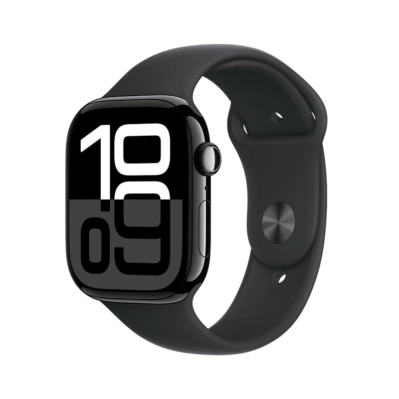 Apple Watch Series 10 GPS 46mm Jet Black Aluminium Case with Black Sport Band M/L - Image 2