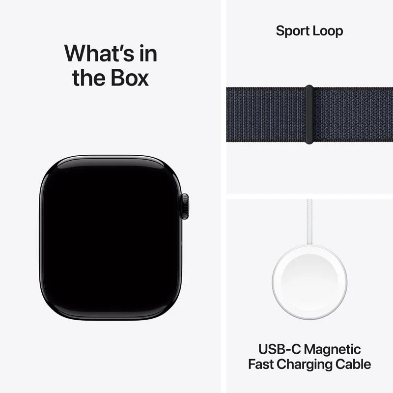 Apple Watch Series 10 GPS 46mm Jet Black Aluminium Case with Ink Sport Loop - Image 8