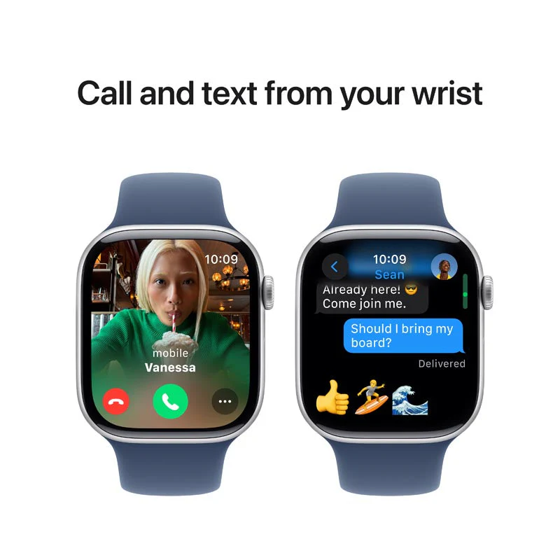 Apple Watch Series 10 GPS 46mm Silver Aluminium Case with Denim Sport Band S/M - Image 3