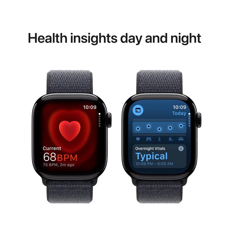 Apple Watch Series 10 GPS + Cellular 42mm Jet Black Aluminium Case with Ink Sport Loop - Image 4