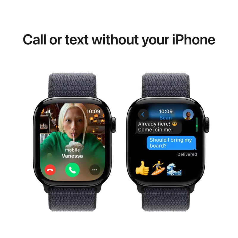 Apple Watch Series 10 GPS + Cellular 42mm Jet Black Aluminium Case with Ink Sport Loop - Image 5