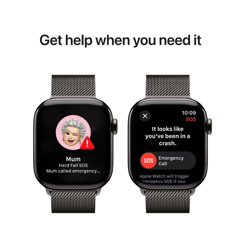 Apple Watch Series 10 GPS + Cellular 42mm Slate Titanium Case with Slate Milanese Loop - Image 2
