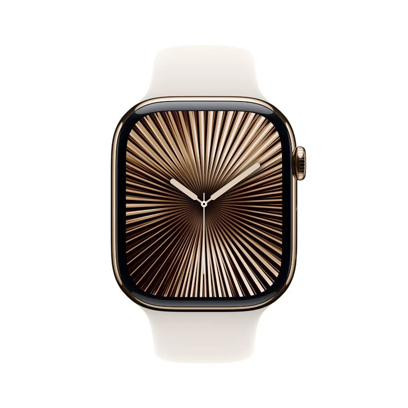 Apple Watch Series 10 GPS + Cellular 46mm Gold Titanium Case with Starlight Sport Band M/L
