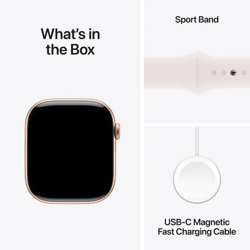 Apple Watch Series 10 GPS + Cellular 46mm Rose Gold Aluminium Case with Light Blush Sport Band M/L - Image 8