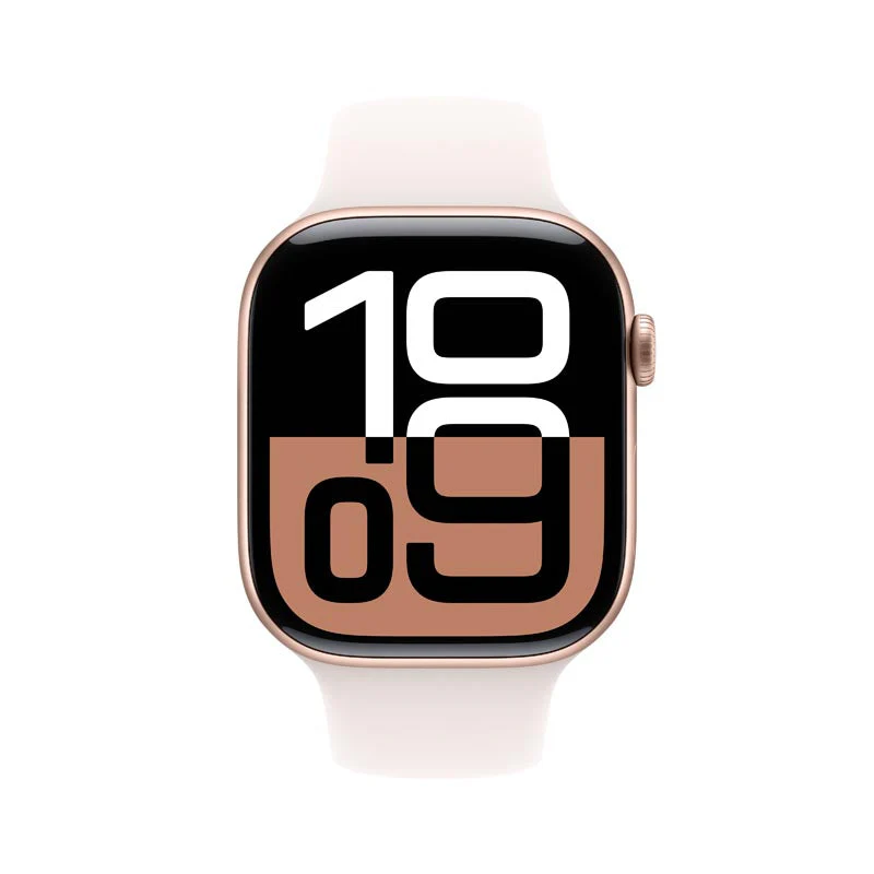 Apple Watch Series 10 GPS + Cellular 46mm Rose Gold Aluminium Case with Light Blush Sport Band S/M