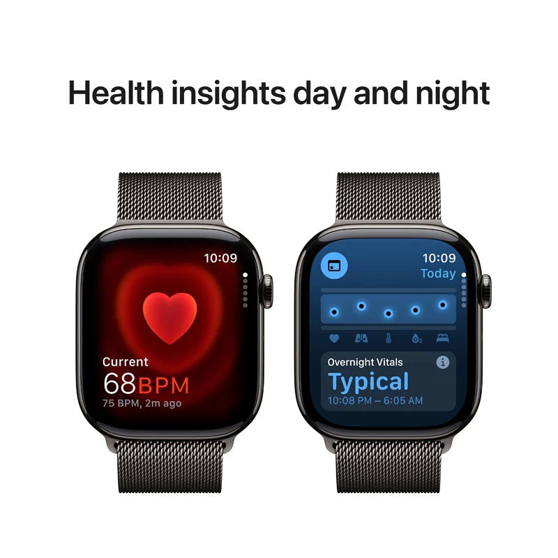 Apple Watch Series 10 GPS + Cellular 46mm Slate Titanium Case with Slate Milanese Loop S/M - Image 4