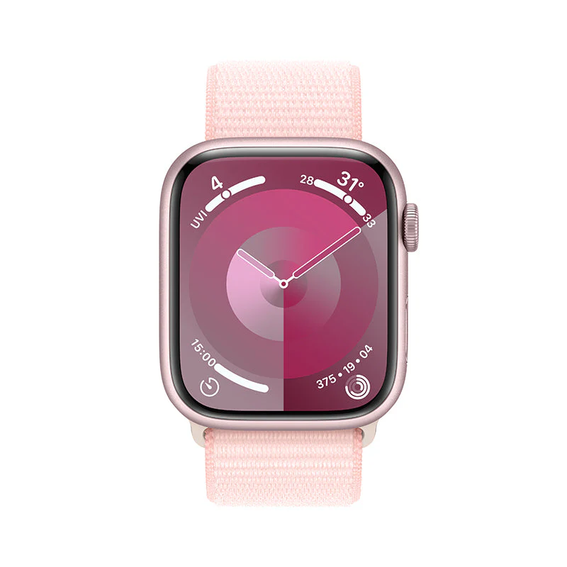 Apple Watch Series 9 GPS + Cellular 41mm Pink Aluminium Case with Light Pink Sport Loop