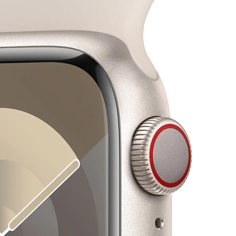 Apple Watch Series 9 GPS + Cellular 41mm Starlight Aluminium Case with Starlight Sport Band - M/L - Image 5