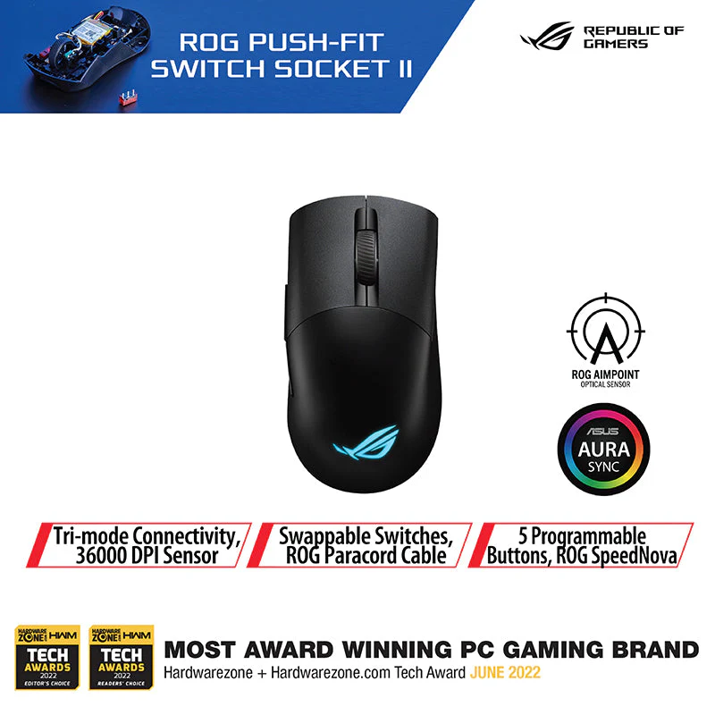 Asus P709 ROG Keris Wireless AimPoint Gaming Mouse (Black)