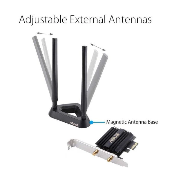 Asus PCE-AX58T AX3000 Dual Band PCI-E WiFi 6 (802.11ax) - Image 6