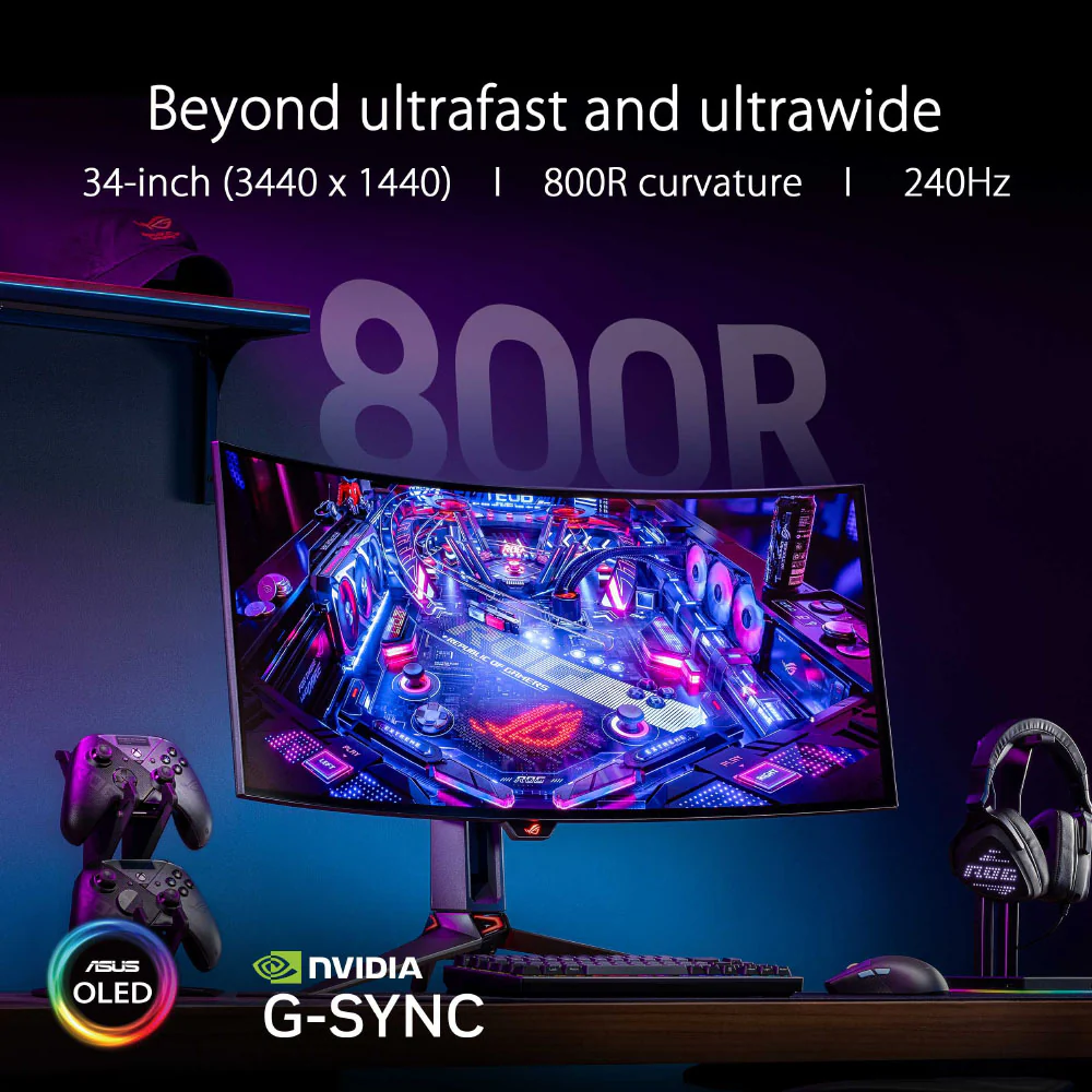 Asus ROG Swift OLED PG34WCDM - 34" UWQHD-C OLED 240Hz Gaming Monitor - Image 4