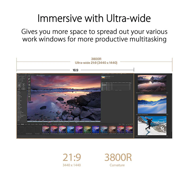 Asus ProArt Display PA34VCNV Professional Monitor - 34.1" WQHD IPS 100% sRGB Curved - Image 7