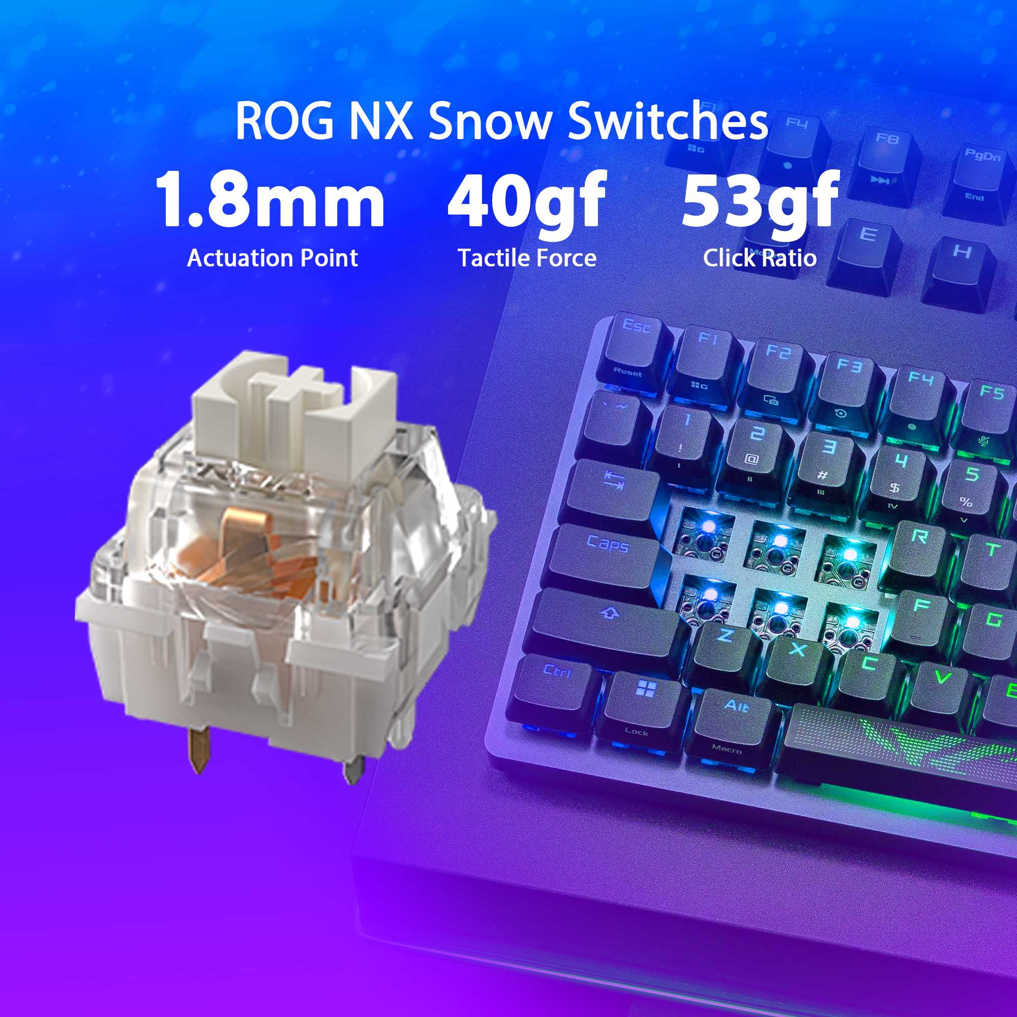 Asus ROG Azoth Wireless Gaming Keyboard (NX Snow - White) - Image 2