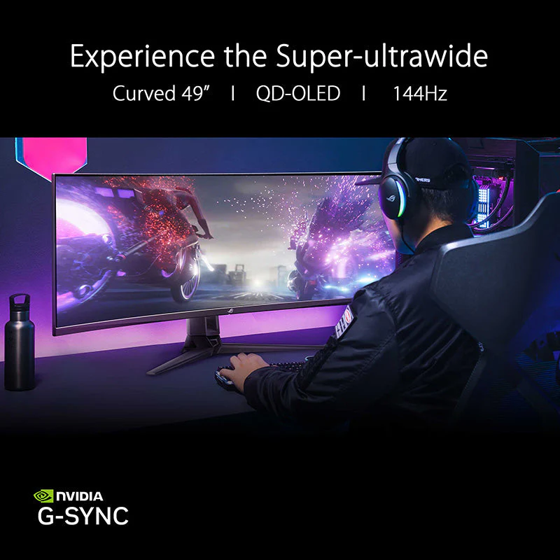 Asus ROG Swift PG49WCD Gaming Monitor - 49" DQHD QD-OLED 144Hz Curved - Image 6