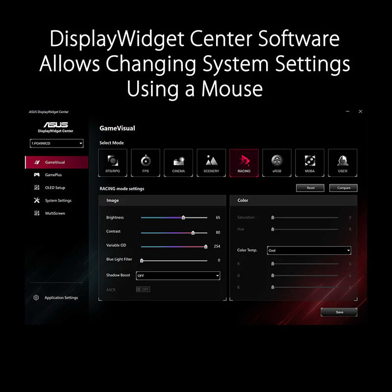 Asus ROG Swift PG49WCD Gaming Monitor - 49" DQHD QD-OLED 144Hz Curved - Image 8
