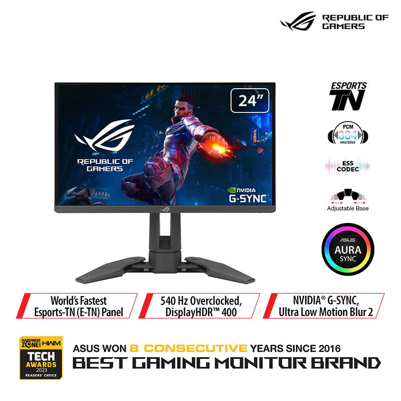 Asus ROG Swift Pro PG248QP Gaming Monitor - 24.1" FHD TN 540Hz