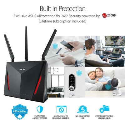 Asus RT-AC86U AC2900 Dual Band Gigabit WiFi Gaming Router - Image 3