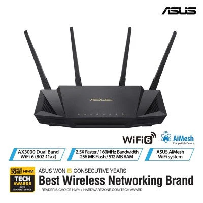 Asus RT-AX58U AX3000 Dual Band Smart Wifi6 Router - Image 5