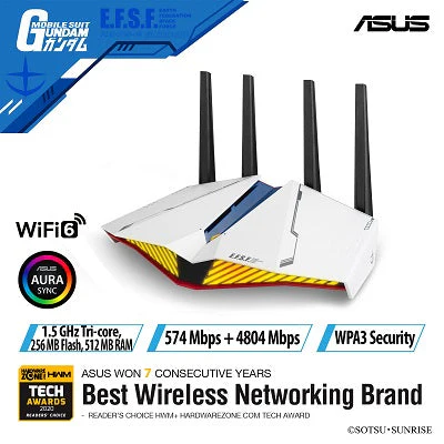 ASUS RT-AX82U AX5400 GUNDAM Dual Band WiFi 6 Gaming Router - Image 2