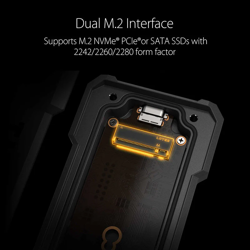 ASUS TUF Gaming A1 ESD-T1A/BLK Dual M.2 NVMe SSD Enclosure - Image 6
