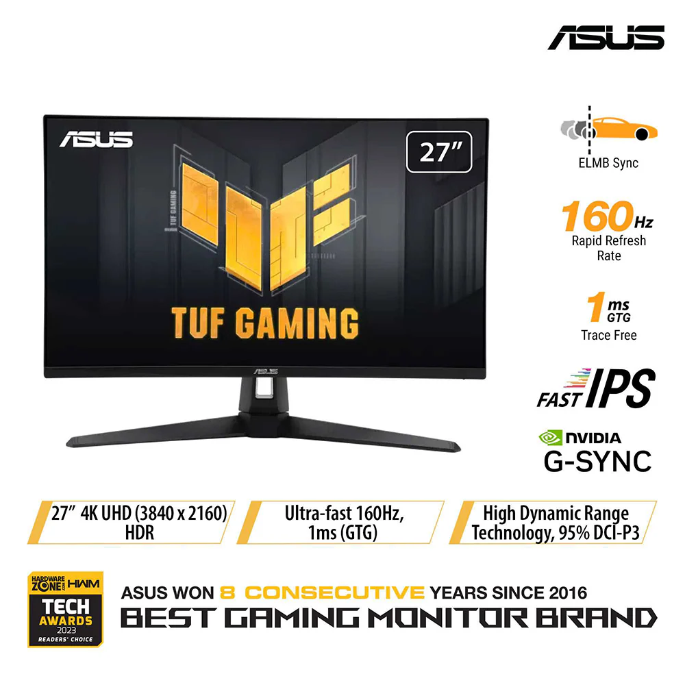 Asus TUF Gaming VG27UQ1A - 27" UHD Fast IPS 160Hz Gaming Monitor