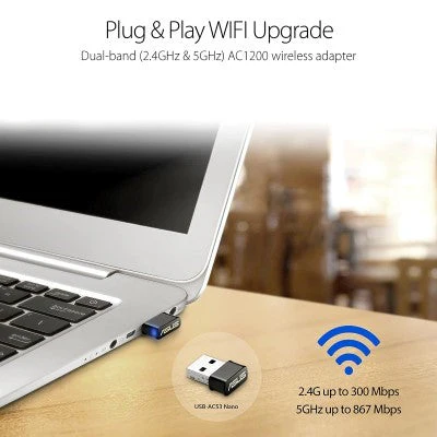 Asus USB-AC53 Nano USB 2.0 Dual Band Wireless -AC1200 Adapter - Image 4