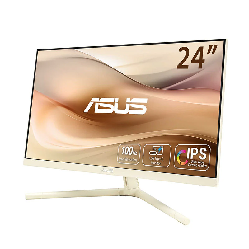ASUS VU249CFE Eye Care Gaming Monitor - 24" FHD IPS 100Hz (Oat Milk) - Image 2
