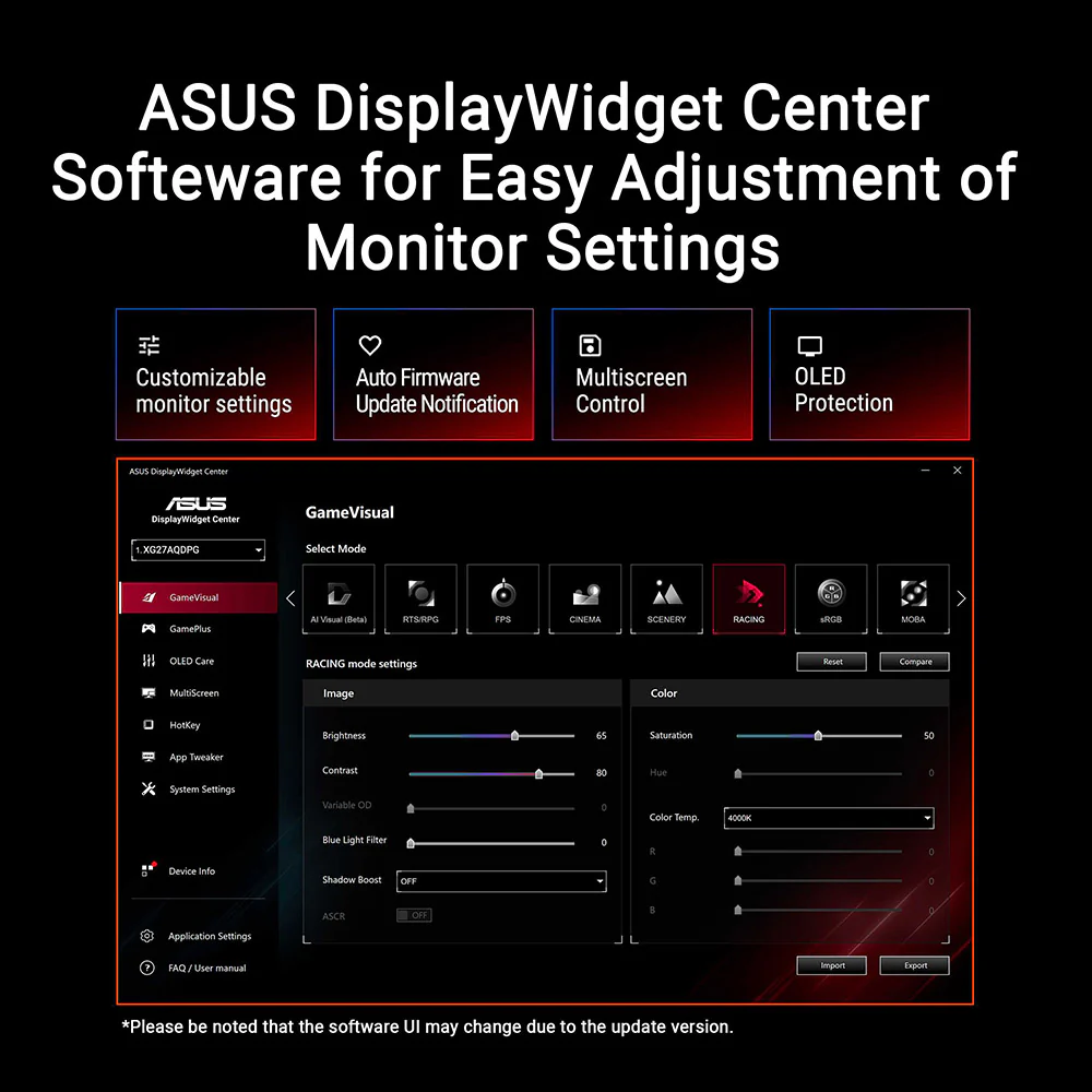 Asus ROG Strix XG27AQDPG - 27" QHD QD-OLED 500Hz Gaming Monitor - Image 6