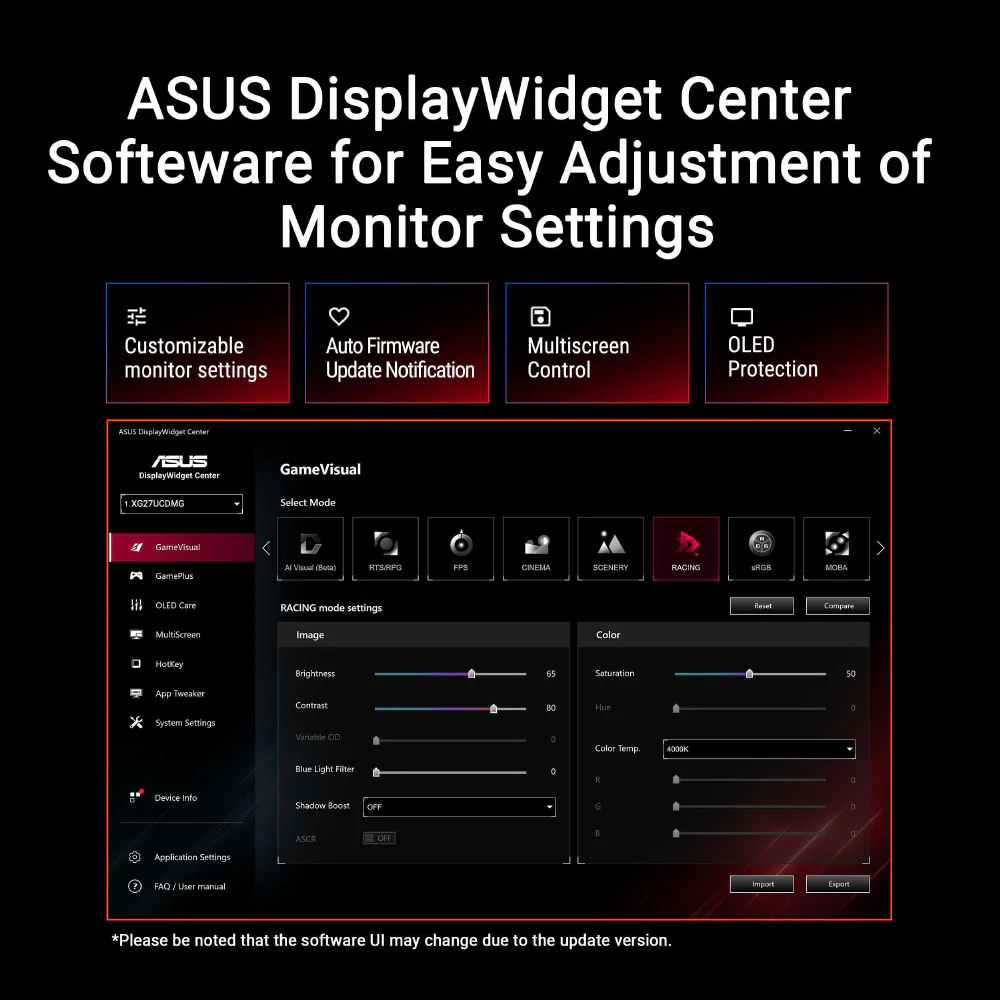 Asus ROG Strix OLED XG27UCDMG - 27" 4K QD-OLED 240Hz Gaming Monitor - Image 8