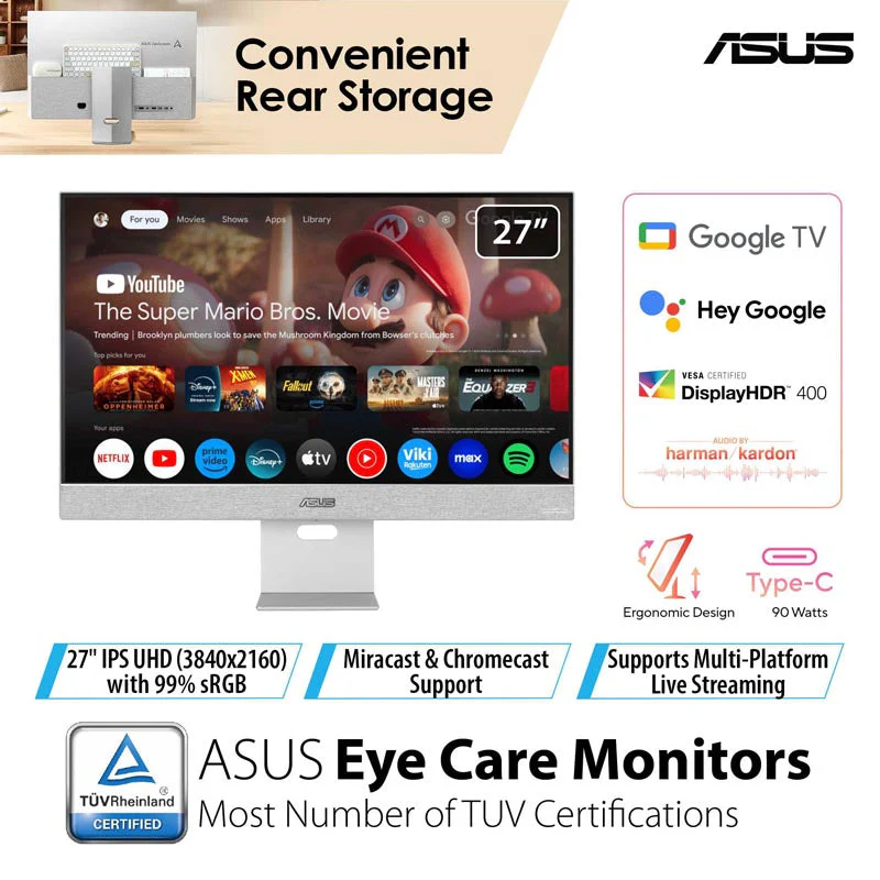 ASUS ZenScreen Smart MS27UC - 27" UHD IPS Smart Monitor