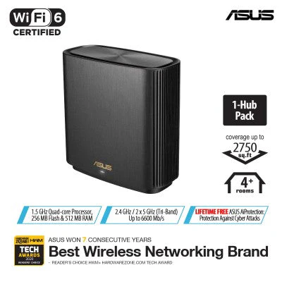 Asus ZenWiFi AX (XT8 1PK) AX6600 Tri-band Mesh WiFi 6 (Black) - Image 6