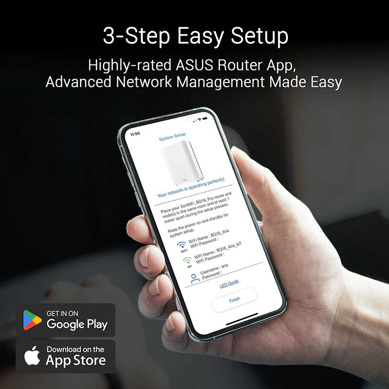 ASUS ZenWiFi BQ16 BE25000 Quad Band Wi-Fi 7 Mesh Router (2-Pack) - Image 2
