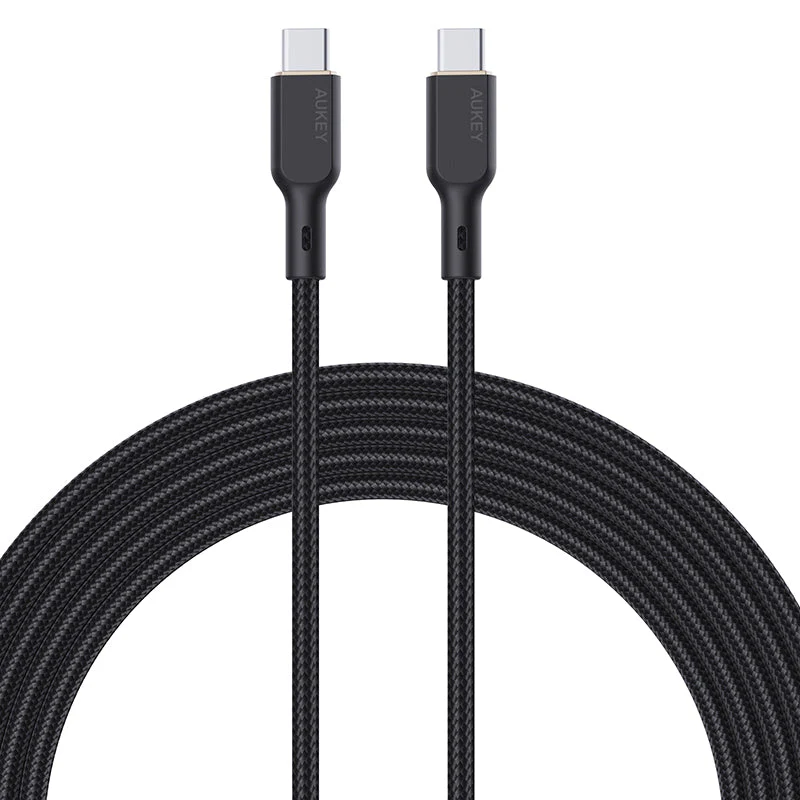 Aukey CB-KCC102 1.8M 100W Braided USB C to C Cable with Kevlar Core Black