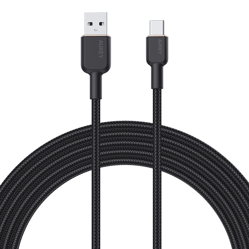 Aukey CB-NAC1-BK Circlet AC Nylon Braided USB-A to USB-C Cable 1M (Black)