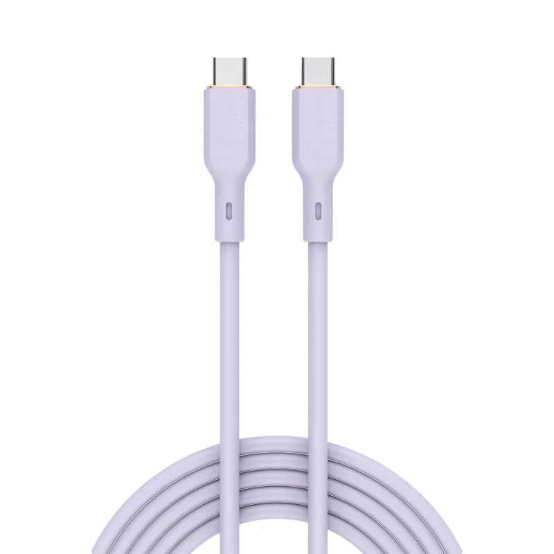 Aukey CIRCLET BLINK CB-SCC101 100W Silicone USB-C to USB-C Cable 1M (Lavender Purple)