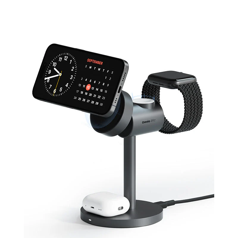 Aukey LC-MC311 MagFusion 3-in-1 Qi2 Magnetic Fast Wireless Charging Station - Image 11