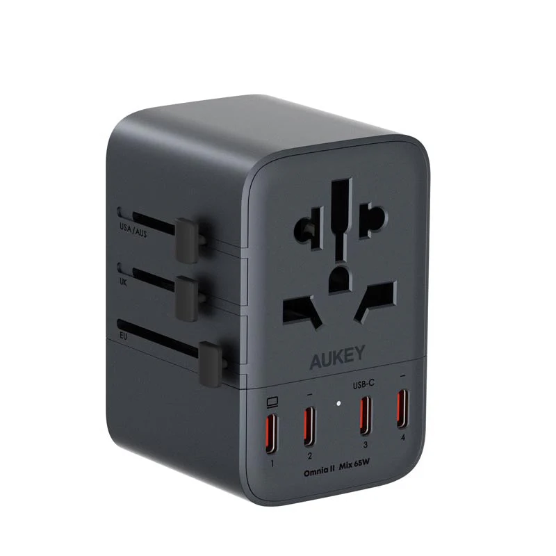 Aukey PA-TA08A 65W GaN Universal Adapter With USB-C and USB-A Ports (Blue)