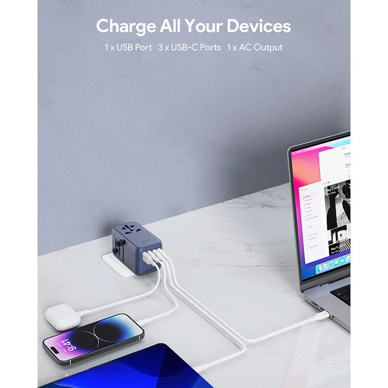 Aukey PA-TA09 100W Universal Travel Charger (Blue) - Image 8