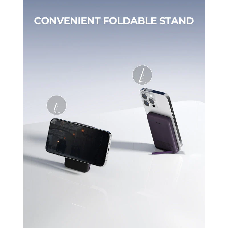 Aukey PB-MS01 MagLynk 6700mAh Magnetic Wireless Charging Power Bank (Purple) - Image 4