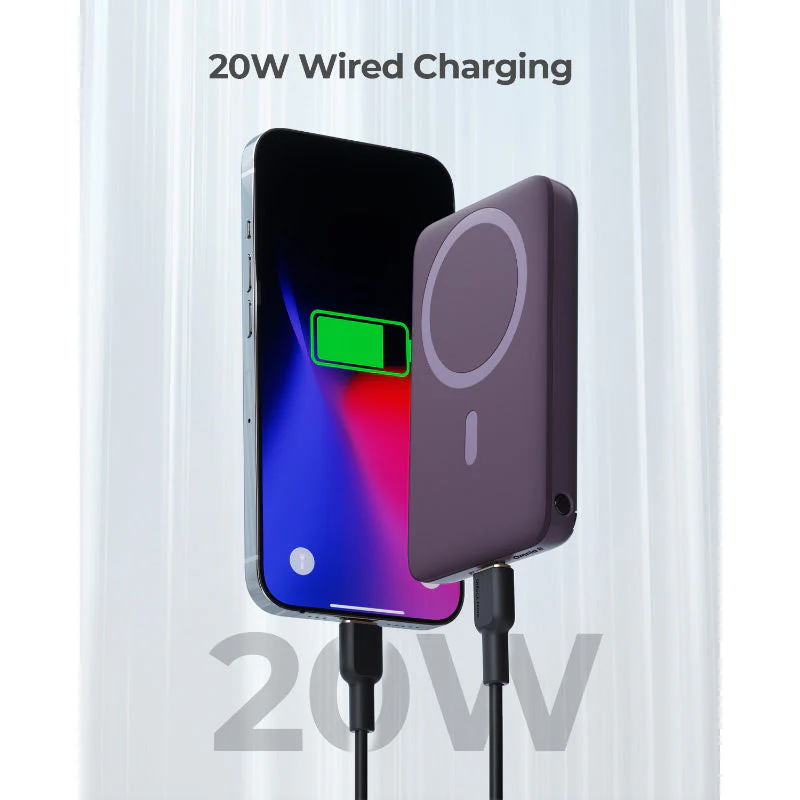 Aukey PB-MS01 MagLynk 6700mAh Magnetic Wireless Charging Power Bank (Purple) - Image 6