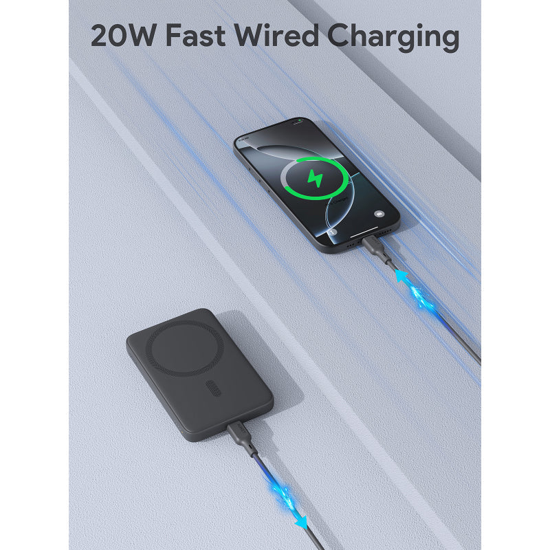 Aukey PB-MS03 MagFusion Slim 5000mAh Magnetic Wireless Charging Power Bank (Storm Gray) - Image 8