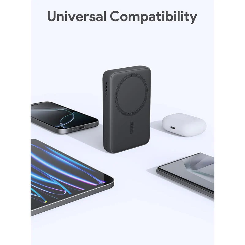 Aukey PB-MS04 Magfusion Slim 10K Magnetic Wireless Power Bank (Gray) - Image 3